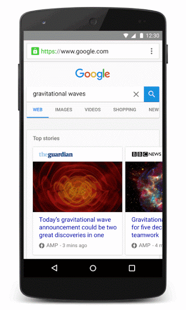 AMP display search