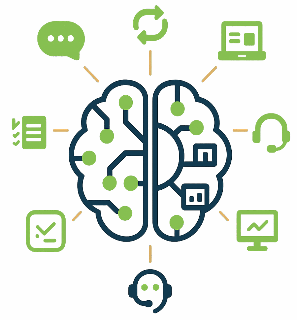 Illustration representing an AI assisted operating system