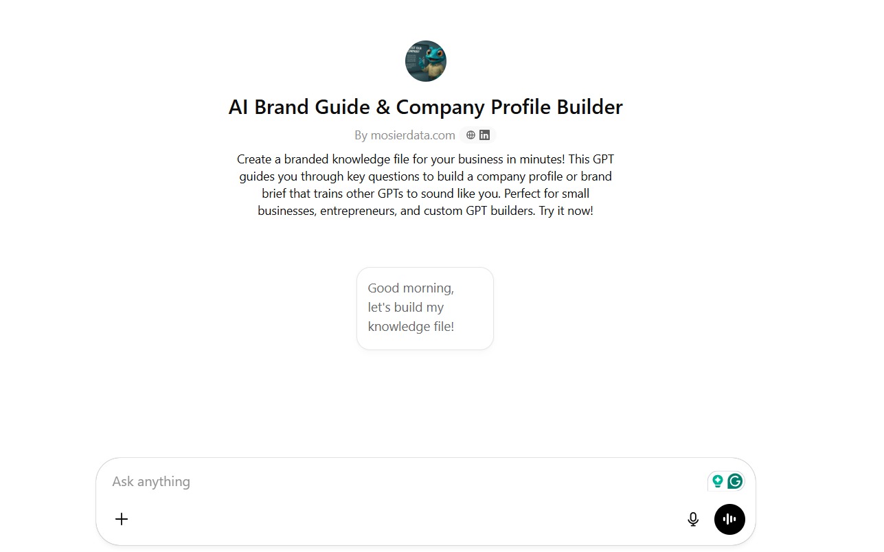 AI brand guide and company profile builder
